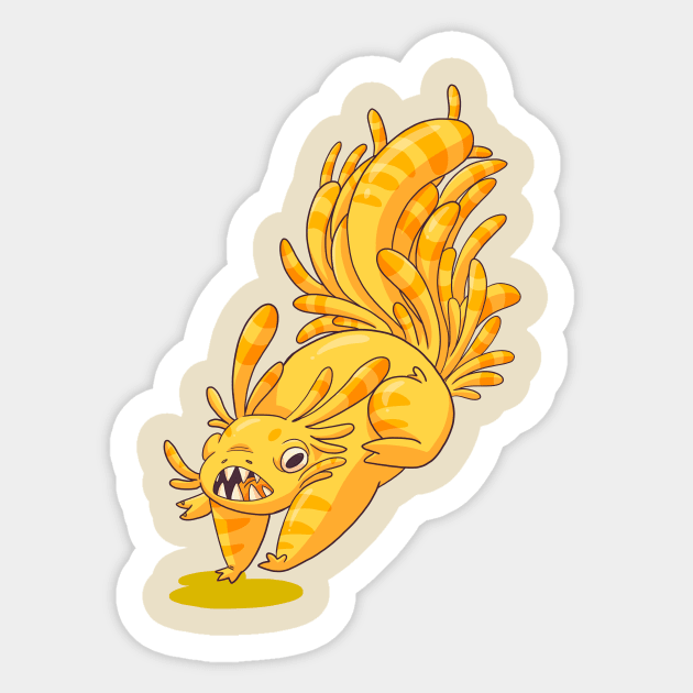 Yellow monster Sticker by Victoria Hamre